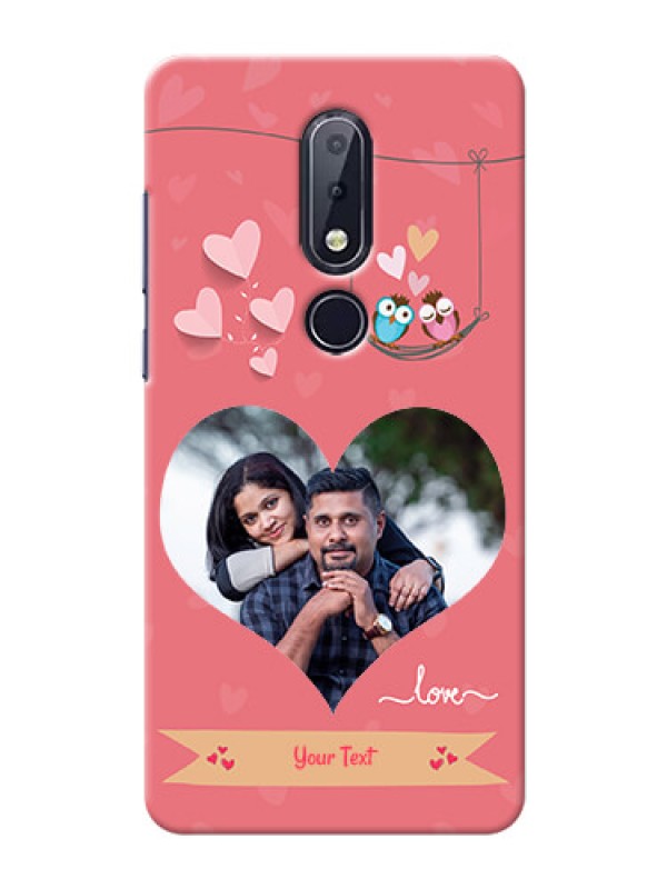 Custom Nokia 6.1 Plus custom phone covers: Peach Color Love Design 