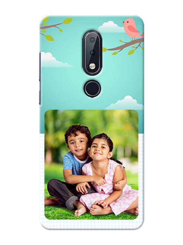 Custom Nokia 6.1 Plus phone cases online: Doodle love Design