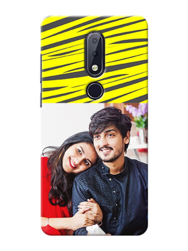 Custom Nokia 6.1 Plus Personalised mobile covers: Yellow Abstract Design