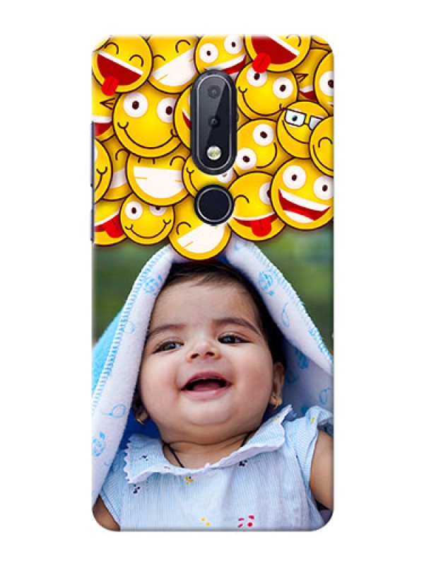 Custom Nokia 6.1 Plus Custom Phone Cases with Smiley Emoji Design