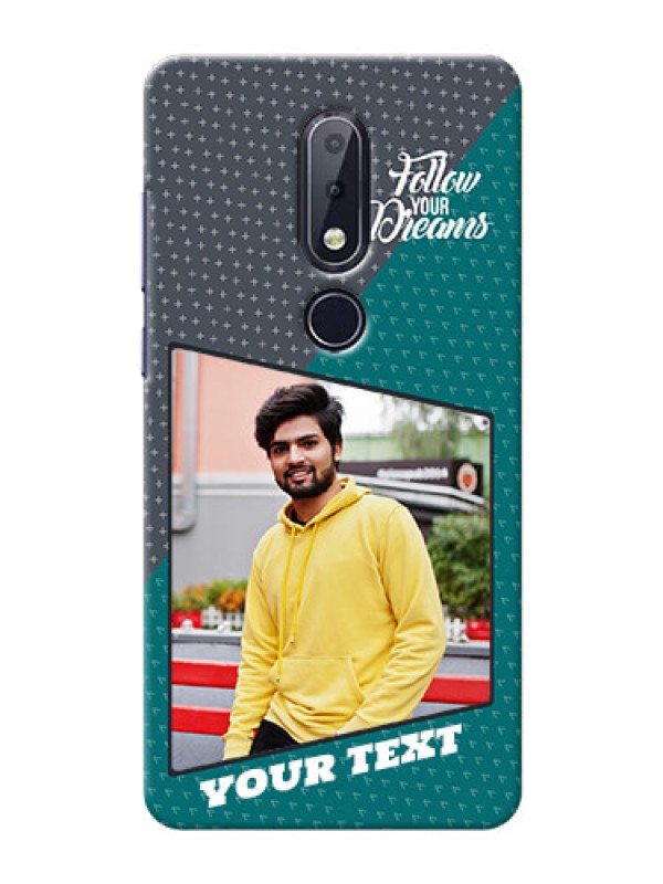 Custom Nokia 6.1 Plus Back Covers: Background Pattern Design with Quote