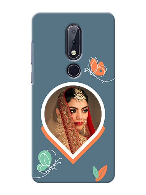 Custom Nokia 6.1 Plus Custom Mobile Case with Droplet Butterflies Design