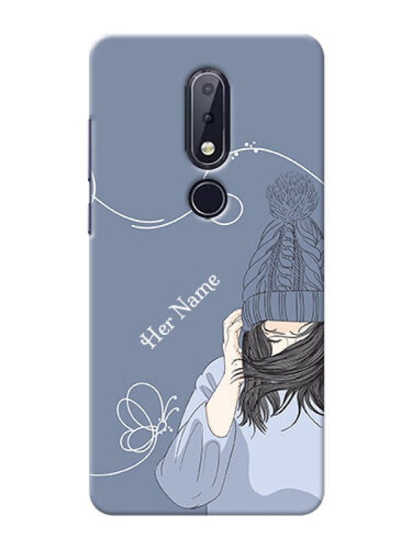 Custom Nokia 6.1 Plus Custom Mobile Case with Girl in winter outfit Design