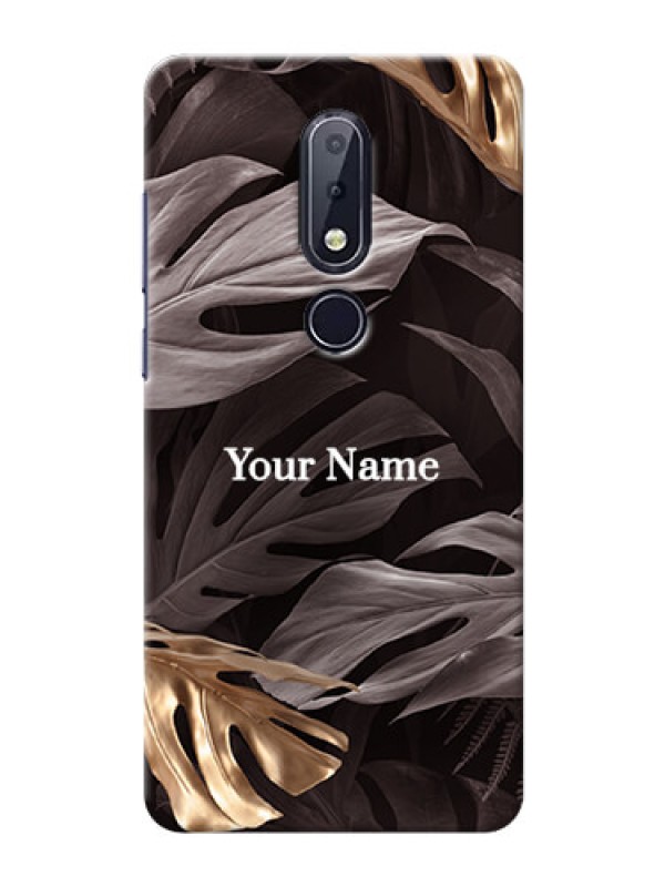 Custom Nokia 6.1 Plus Mobile Back Covers: Wild Leaves digital paint Design