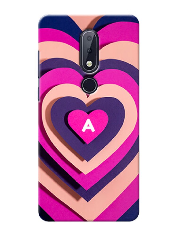 Custom Nokia 6.1 Plus Custom Mobile Case with Cute Heart Pattern Design