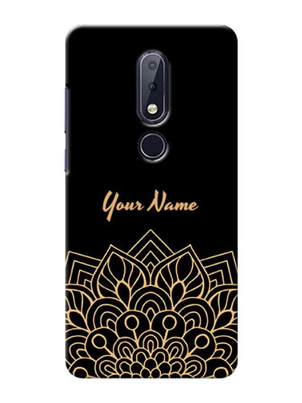 Custom Nokia 6.1 Plus Back Covers: Golden mandala Design