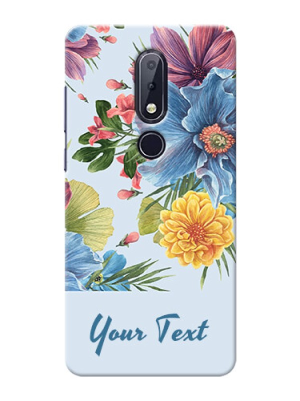 Custom Nokia 6.1 Plus Custom Phone Cases: Stunning Watercolored Flowers Painting Design