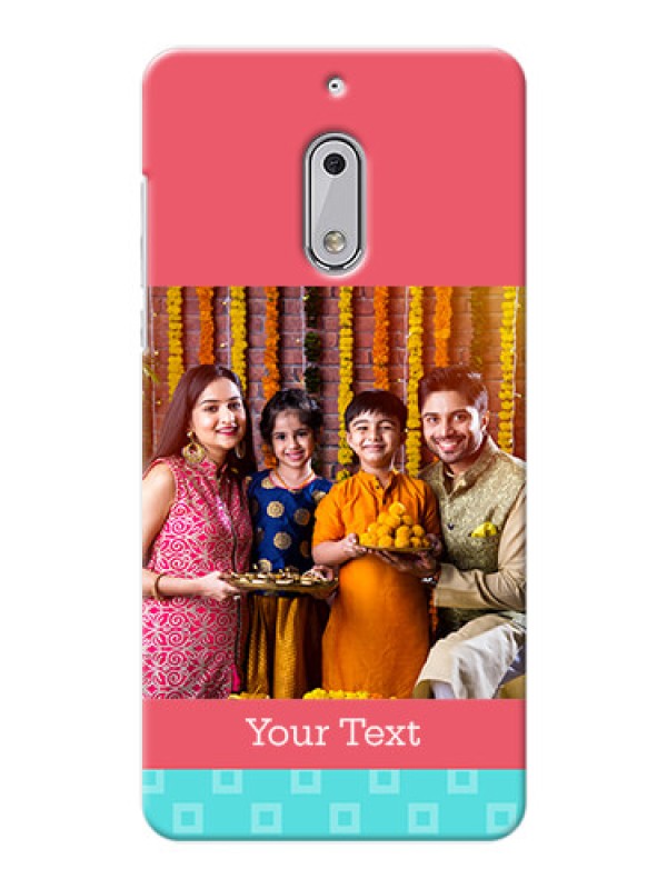 Custom Nokia 6 Pink And Blue Pattern Mobile Case Design