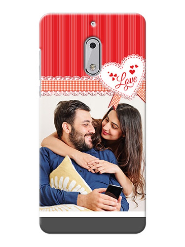Custom Nokia 6 Red Pattern Mobile Cover Design
