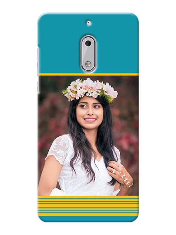 Custom Nokia 6 Yellow And Blue Pattern Mobile Case Design