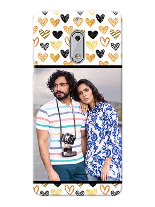 Custom Nokia 6 Colourful Love Symbols Mobile Cover Design
