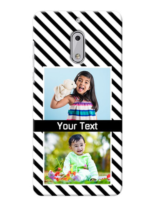 Custom Nokia 6 2 image holder with black and white stripes Design