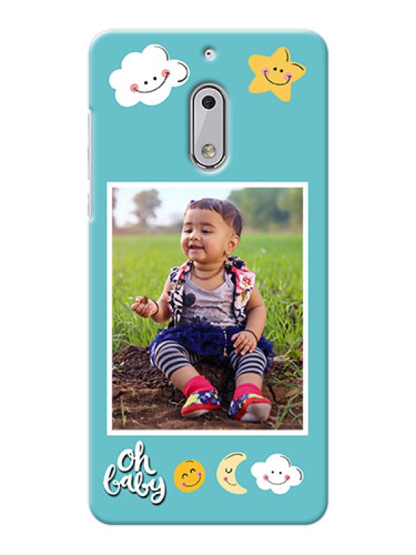 Custom Nokia 6 kids frame with smileys and stars Design