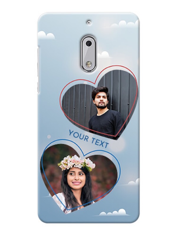 Custom Nokia 6 couple heart frames with sky backdrop Design
