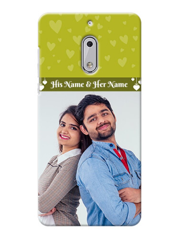 Custom Nokia 6 you and me design with hanging hearts Design