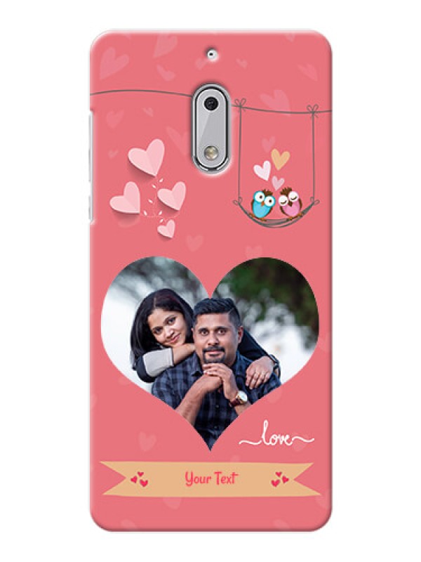 Custom Nokia 6 heart frame with love birds Design