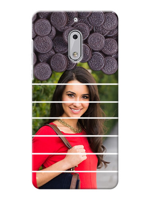 Custom Nokia 6 oreo biscuit pattern with white stripes Design