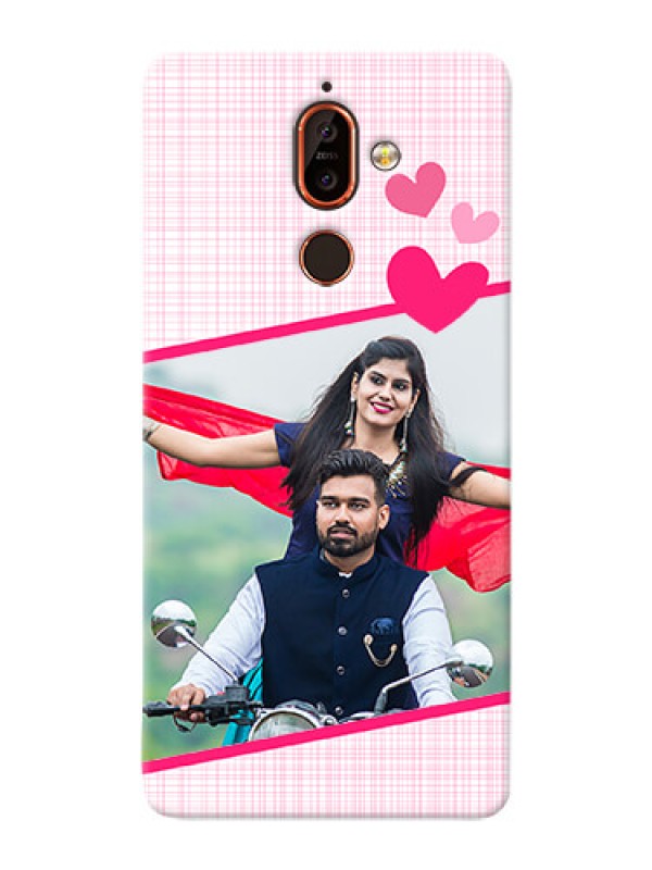 Custom Nokia 7 Plus Personalised Phone Cases: Love Shape Heart Design