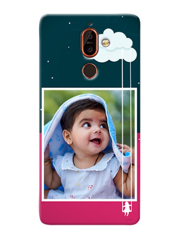Custom Nokia 7 Plus custom phone covers: Cute Girl with Cloud Design