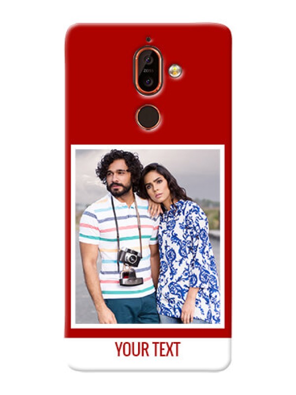 Custom Nokia 7 Plus mobile phone covers: Simple Red Color Design