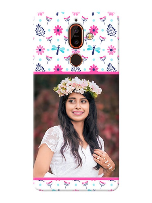 Custom Nokia 7 Plus Mobile Covers: Colorful Flower Design