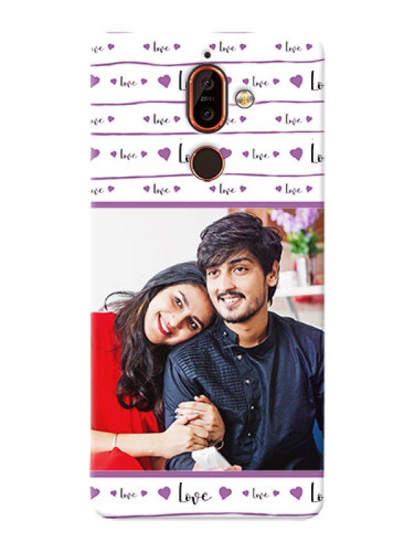 Custom Nokia 7 Plus Mobile Back Covers: Couples Heart Design