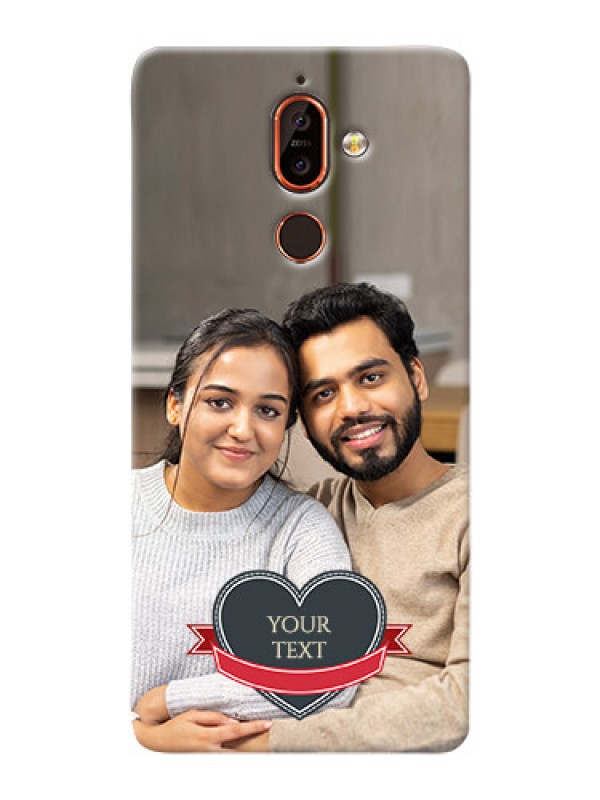 Custom Nokia 7 Plus mobile back covers online: Just Married Couple Design