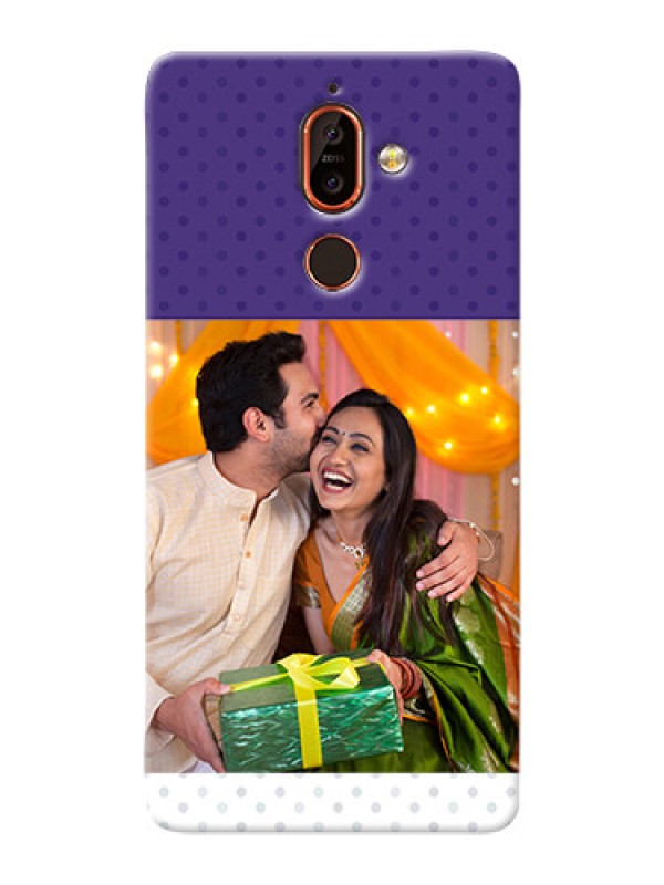 Custom Nokia 7 Plus mobile phone cases: Violet Pattern Design