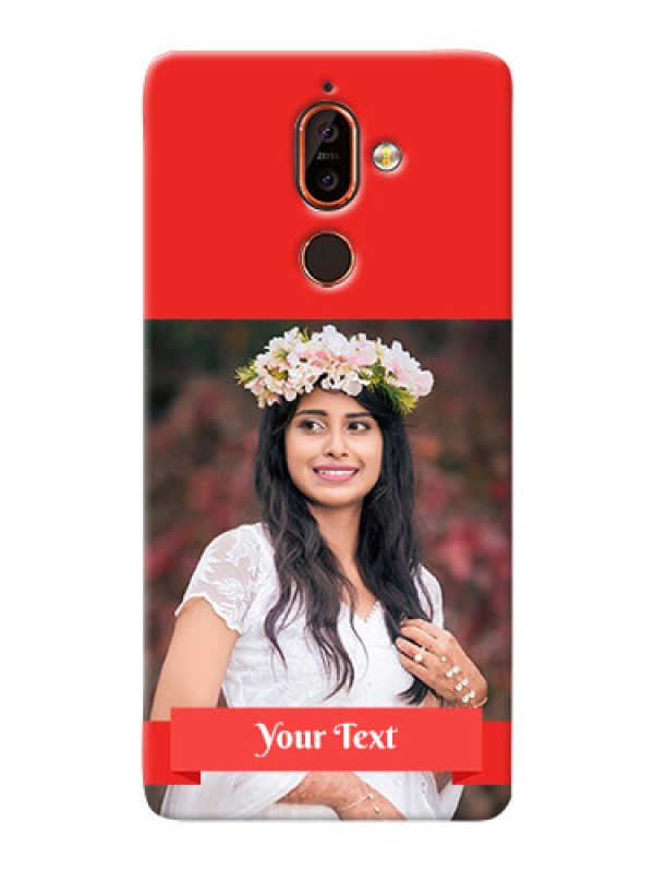 Custom Nokia 7 Plus Personalised mobile covers: Simple Red Color Design