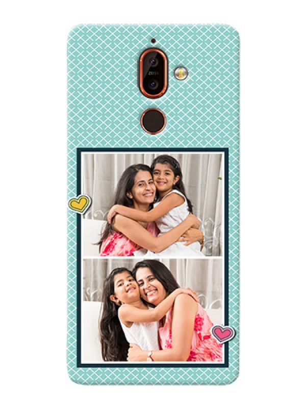 Custom Nokia 7 Plus Custom Phone Cases: 2 Image Holder with Pattern Design