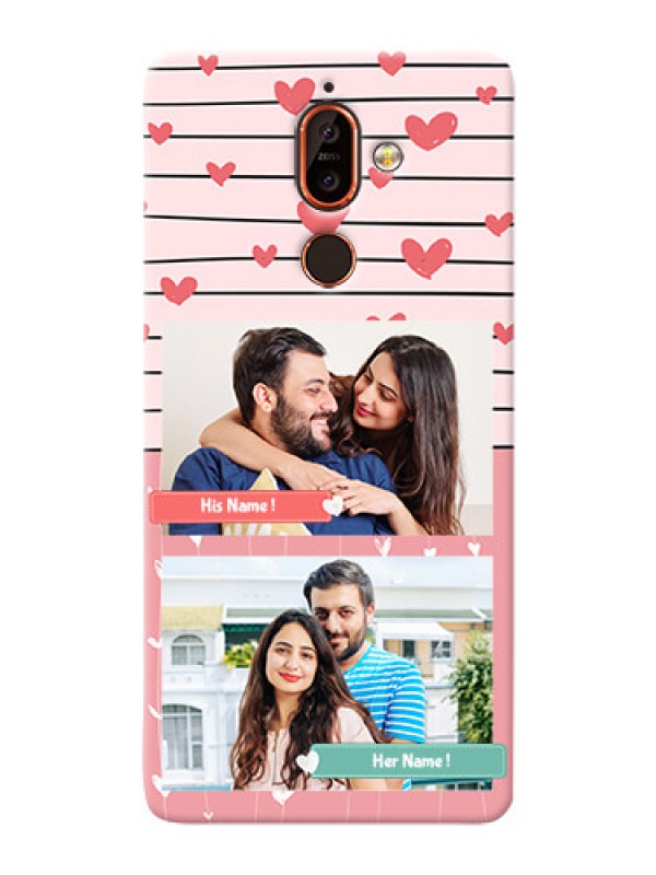 Custom Nokia 7 Plus custom mobile covers: Photo with Heart Design