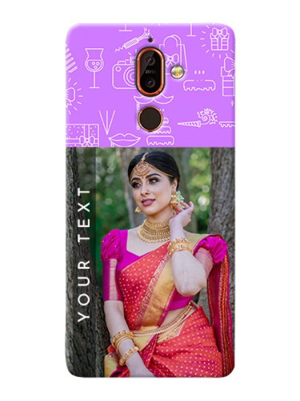 Custom Nokia 7 Plus Personalized Phone Cases: Birthday Icons Design