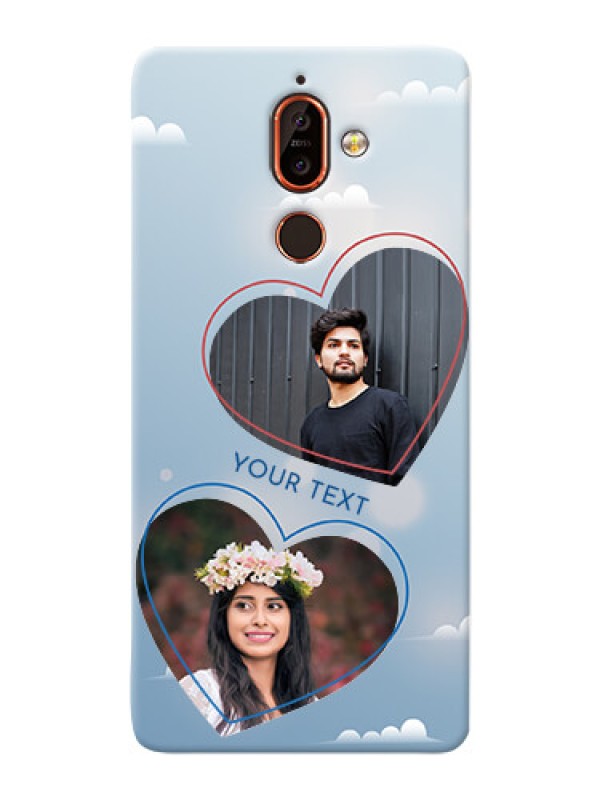 Custom Nokia 7 Plus Phone Cases: Blue Color Couple Design 