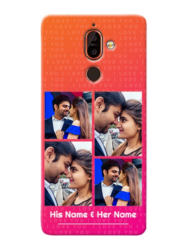 Custom Nokia 7 Plus custom back covers: I Love You Pink Design