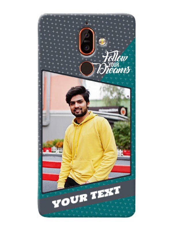 Custom Nokia 7 Plus Back Covers: Background Pattern Design with Quote