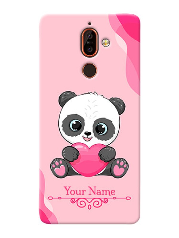 Custom Nokia 7 Plus Mobile Back Covers: Cute Panda Design