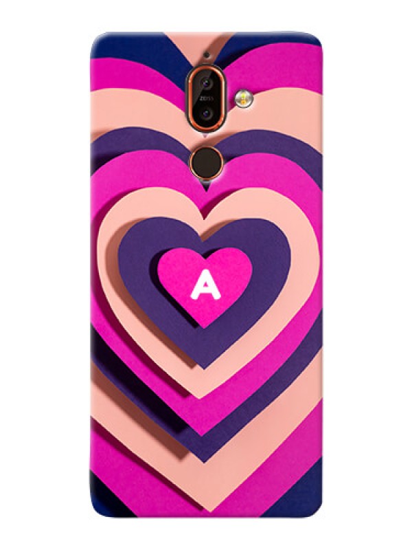 Custom Nokia 7 Plus Custom Mobile Case with Cute Heart Pattern Design