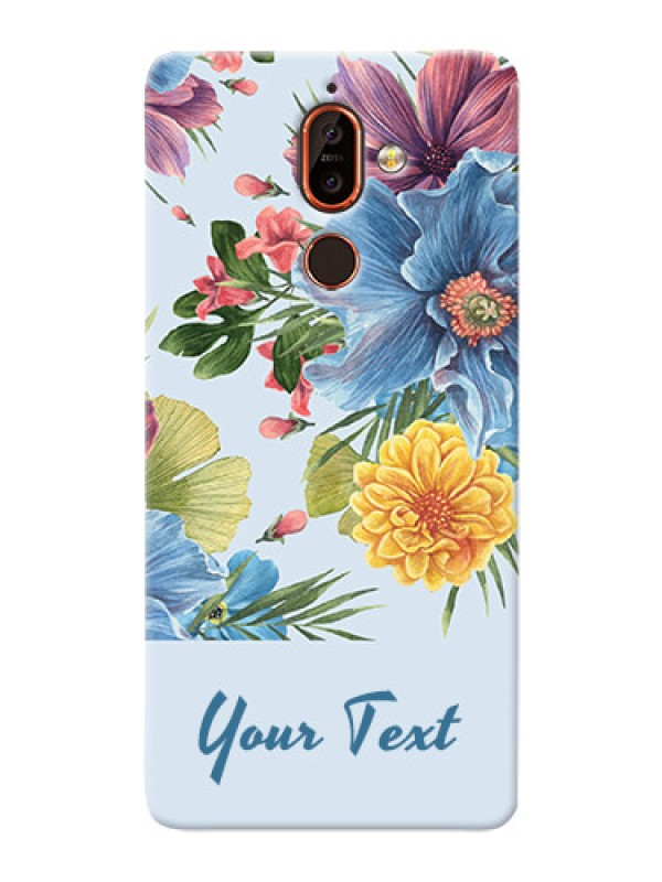 Custom Nokia 7 Plus Custom Phone Cases: Stunning Watercolored Flowers Painting Design