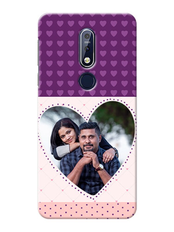 Custom Nokia 7.1 Mobile Back Covers: Violet Love Dots Design
