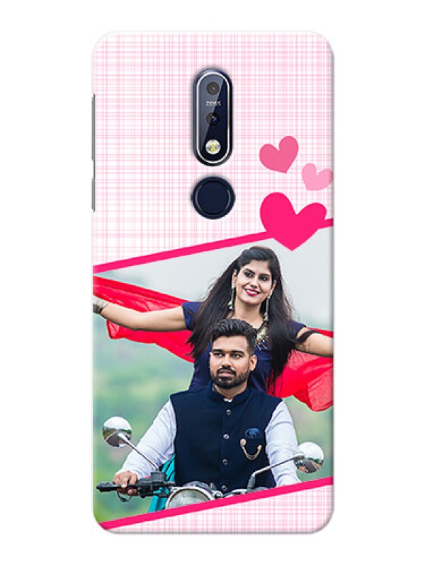 Custom Nokia 7.1 Personalised Phone Cases: Love Shape Heart Design