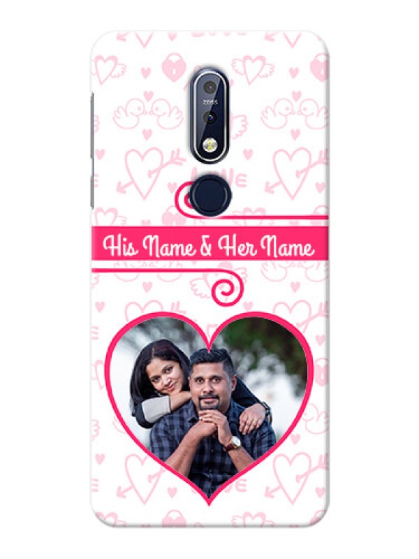Custom Nokia 7.1 Personalized Phone Cases: Heart Shape Love Design