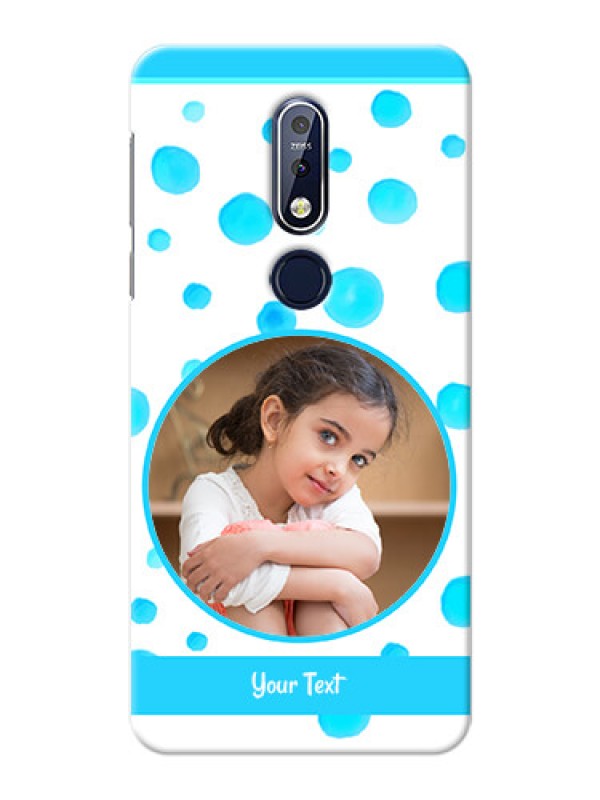 Custom Nokia 7.1 Custom Phone Covers: Blue Bubbles Pattern Design