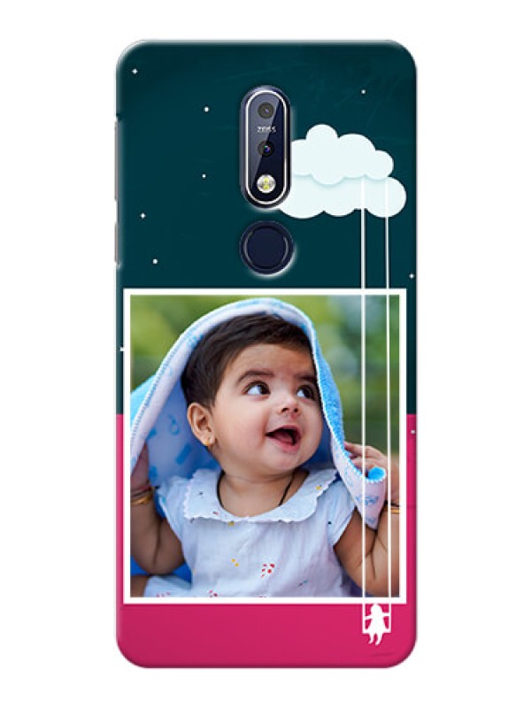 Custom Nokia 7.1 custom phone covers: Cute Girl with Cloud Design