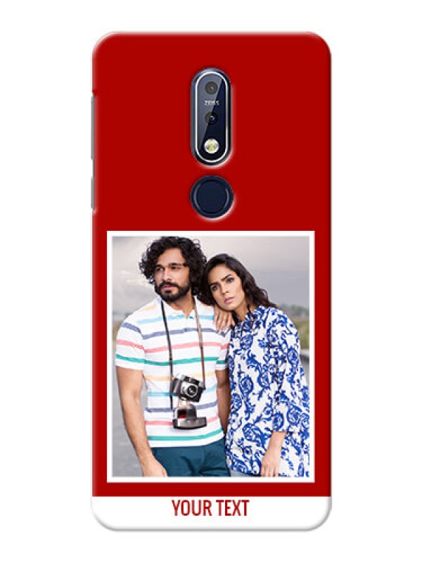 Custom Nokia 7.1 mobile phone covers: Simple Red Color Design