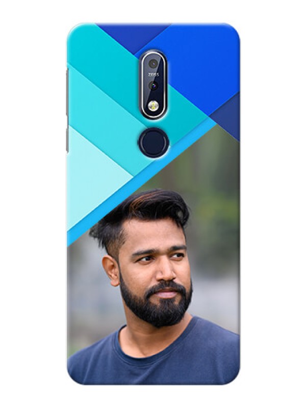 Custom Nokia 7.1 Phone Cases Online: Blue Abstract Cover Design