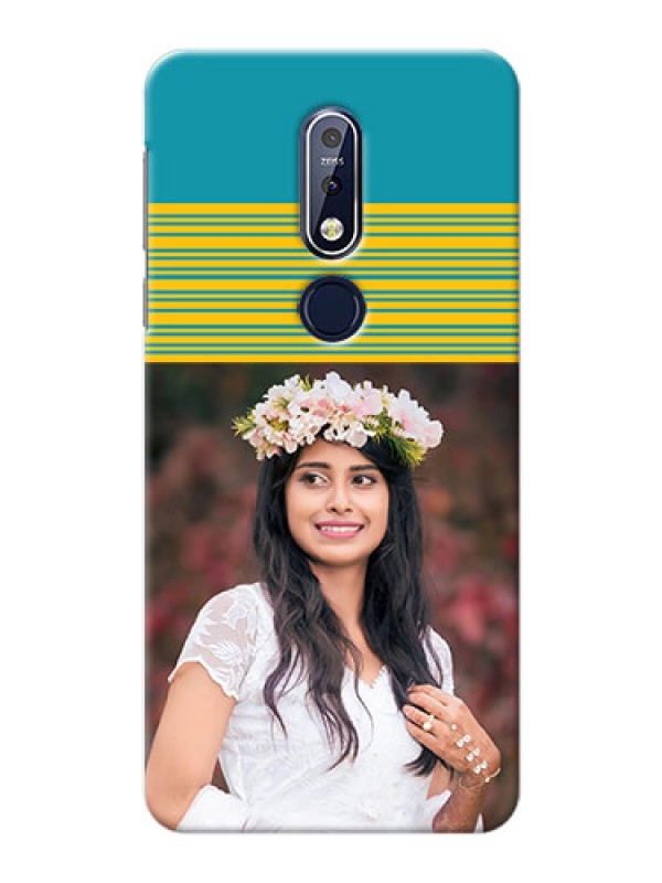 Custom Nokia 7.1 personalized phone covers: Yellow & Blue Design 