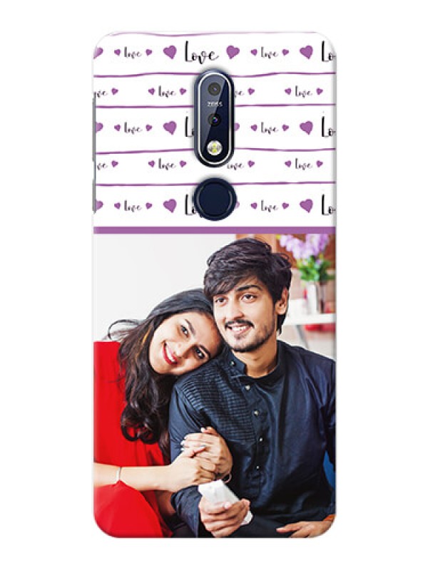 Custom Nokia 7.1 Mobile Back Covers: Couples Heart Design