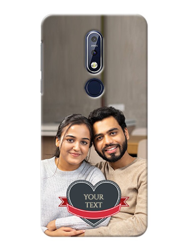 Custom Nokia 7.1 mobile back covers online: Just Married Couple Design