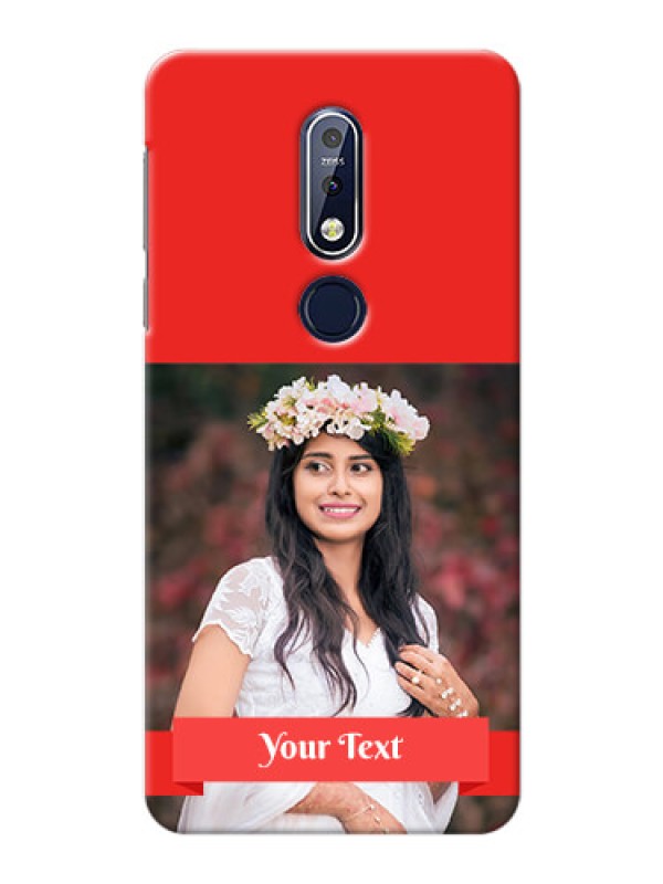 Custom Nokia 7.1 Personalised mobile covers: Simple Red Color Design