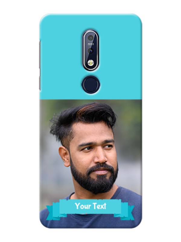 Custom Nokia 7.1 Personalized Mobile Covers: Simple Blue Color Design